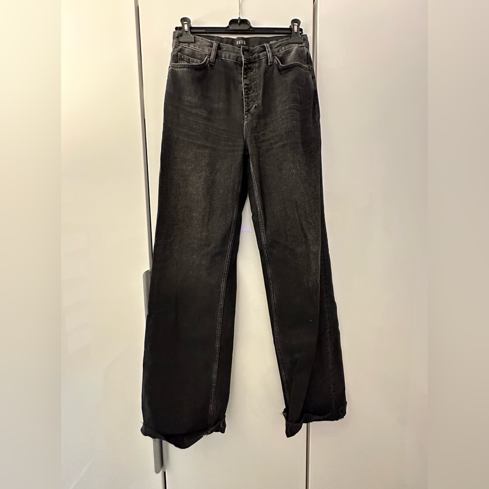 Rails Getty Wide Leg Denim - Ash Black Cuffed